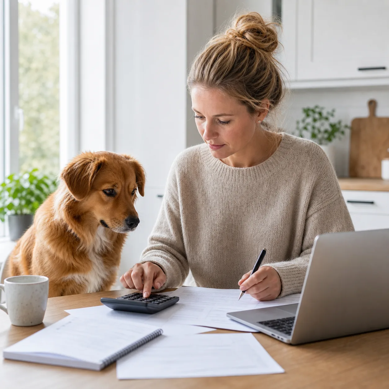 Hundägare räknar på självrisk i hundförsäkring